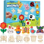 Joyin 12 Wooden Magnet Creativity Arts & Crafts Painting Kit For Kids, Decorate. Fixed Price $17.49.