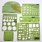 6 Rapidesign & Staedtler Drafting Templates Isometric Ellipses Interior Plumbing. Fixed Price $26.00.
