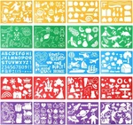 Kids Drawing Stencils Set 20 Pcs Plastic Kit 300+ Patterns Te.... Fixed Price $22.06.