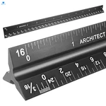 Soraco 12" Aluminum Triangular Architect Scale Ruler Laser-etched Black. Fixed Price $14.15.