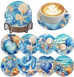 8PCS Ocean Diamond Art Coasters Kit With Holder 4X4IN For Beginners Adults Diy. Fixed Price $22.99.