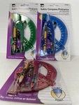 Charles Leonard Safety Compass & Swing Arm Protractor, Colors, Green, Blue, Red.. Fixed Price $10.00.