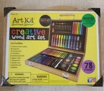 New Sealed ART101 78-PIECE Creative Colorable Set In Wooden Case. Fixed Price $16.99.