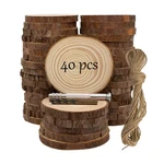 Unfinished Natural Wooden Slices 40 Pcs 3.2-4 Inch Circles For... Fast Ship. Fixed Price $35.99.