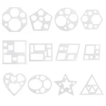 12 Pcs Mini Drawing Geometric Stencils Circle Square Heart Star Templ.... Fixed Price $13.10.