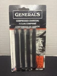 General's Compressed Charcoal Sticks 4/PKG-BLACK 2B 4B & 6B #957 Abp New Sealed. Fixed Price $9.96.
