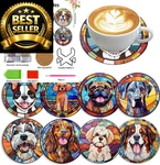 Zythron 8 Pcs Dog Diamond Art Coasters Painting 5X5X0.5,. Fixed Price $15.19.