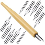 11 Pieces Comic Pen Nib Set, G Ink Stainless Steel White,wooden. Fixed Price $20.27.