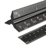 Rena Chris 2PCS Architectural Scale Ruler: 12" Imperial Aluminum Black. Fixed Price $9.25.