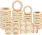 100 Pcs Unfinished Natural Wooden Rings For Crafts, Diy,.... Fixed Price $13.88.