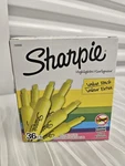 Sharpie Tank Style Highlighters, Chisel Tip, Fluorescent Yellow, Box Of 34. Fixed Price $18.95.