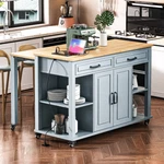 47" Kitchen Island W/extendable Dining Table, DRAWERS,2 Cabinets, Power Outlet. Fixed Price $312.79.