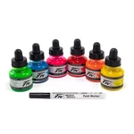 Daler Rowney Fw Acr Ink Set 6X29.5ML Neon Fl Oz,. Fixed Price $53.90.