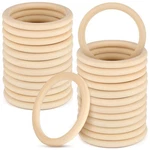 30 Pcs Natural Wooden Rings 4 Inches Unfinished For Craft Solid Circles .... Fixed Price $34.32.