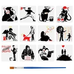 Fingerinspire 12 Pcs Banksy 11.8X11.8 Inches, Styles Pattern. Fixed Price $24.21.