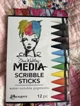 Dina Wakley Media Scribble Sticks Water-soluble Pigments 12 Pieces By Ranger. Fixed Price $18.00.