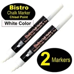 Uchida Bistro Chalk Markers 483-S-0, White, Chisel Tip, Pack Of 2. Fixed Price $11.99.