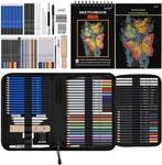 Prina 76 Pack Drawing Set Sketching Kit, Pro Art Supplies With 3-COLOR Sketchboo. Fixed Price $32.08.