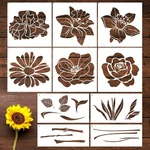 Large Flower Stencils For Painting 10 Pcs Reusable Templates Wall Wood. Fixed Price $21.05.