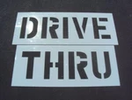 12" Drive Thru Parking Lot Stencil 1/16" Ldpe Big Edges Easy To Read Best Mat'l.. Fixed Price $80.00.