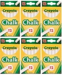 Crayola Chalk White Colors 72-COUNT Draws Write Smooth Clean Lines Pack Of 6. Fixed Price $14.99.