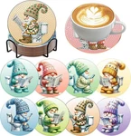 Zythron 8 Pcs Gnome Diamond Art Coasters Kits With 5X5X0.5,. Fixed Price $14.72.
