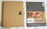 Set Of Drawing Pads: Mi-teintes Pastel & Black Bee Recycled Sketch PAD--9X12". Fixed Price $18.00.