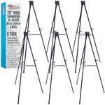 6PK 70" Xl Aluminum Display Easel Black Presentation Floor Tabletop Tripod Stand. Fixed Price $249.99.