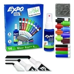 Expo Low-odor Dry Marker, Eraser & Cleaner Kit, Med Assorted Tips, 12/SET. Fixed Price $33.02.