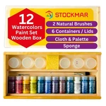 Stockmar Complete Watercolor Paint Set - 12 Colors, Wooden Storage Box, In.... Fixed Price $215.25.