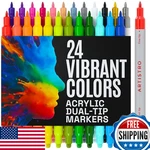 Artistro 24 Acrylic Paint Markers For Rock Fabric Wood Glass Craft Decoration -. Fixed Price $16.36.