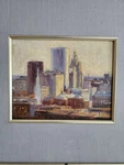 Michael Davis Oil Painting Board Listed Artist City Landscape Framed Provr.i. Fixed Price $500.00.