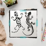 Lizards Stencil Reusable Sturdy Flexible Clear Plastic 1-5.5X5.5 In Arts And .... Fixed Price $13.56.