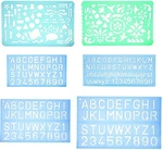 Set Of 2 Artistic Drafting Templates & 4 Abc Lettering Stencil .... Fixed Price $14.61.