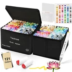 Taotree 121 Colors Dual Tip Alcohol Brush Markers Art Coloring Set. Fixed Price $59.98.