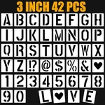 42PCS 3" Letter Stencils Reusable Alphabet & Number Templates For Diy Crafts. Fixed Price $13.99.