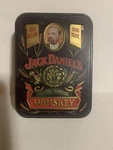 Jack Daniels Metal Tin Box With Empty 50 Ml Bottles 5.25" 3.75" 2". Fixed Price $21.99.
