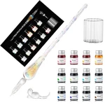 Essshop Glass Dip Pen Calligraphy Fountain Set - 12 Colors Ink Wash.... Fixed Price $27.59.