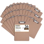 Bulk, Ezzgol 36 Pack Letter Size Wood Clipboards, Low Brown. Fixed Price $55.70.
