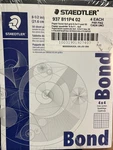 Lot Of 4 - Staedtler Bond Paper, 8 1/2"X11" White With Blue Grid 50 Sheets. Fixed Price $29.69.