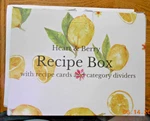 Nib Heart&berry Lemon Recipe Box With 24- 4" 6" Cards And 12 Dividers. Fixed Price $21.98.