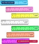 6 Rulers, Colored Clear Centimeters And Inches, Plastic Fo.... Fixed Price $6.74.