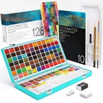 Chromatek 128 Vibrant Watercolor Paint Set For Artists & Beginners W/ Brushes. Fixed Price $56.08.