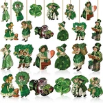 Karenhi 24 Pcs Vintage Patricks Day Tree Ornaments Easter Wooden Green. Fixed Price $22.99.
