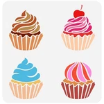 Fingerinspire Cupcake Stencil For Painting 11.8X11.8 Inch Pet Hollow Out Diy .... Fixed Price $11.45.