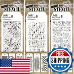 Tim Holtz - Nine Mini Layering Stencils Latticework Blossom Gothic Cargo. Fixed Price $66.79.