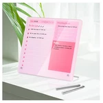 Small Dry Erase For Office, 12X10 Acrylic Whiteboard With Stand, Pink. Fixed Price $31.98.