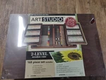 Art Studio By Battat 168 Piece Set Paint Pastels Pencils 2-TIER Wood Case New. Fixed Price $40.57.