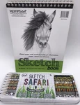 Art Sketch Pencils & Book Npw London, Flocked Safari Tin Box Nwt. Fixed Price $8.93.