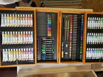 Art Studio By Battat Kit With Oil Watercolors Pastels Colored Pencils. Fixed Price $119.99.